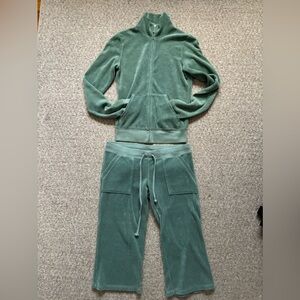 Juicy Couture Olive green terrycloth tracksuit